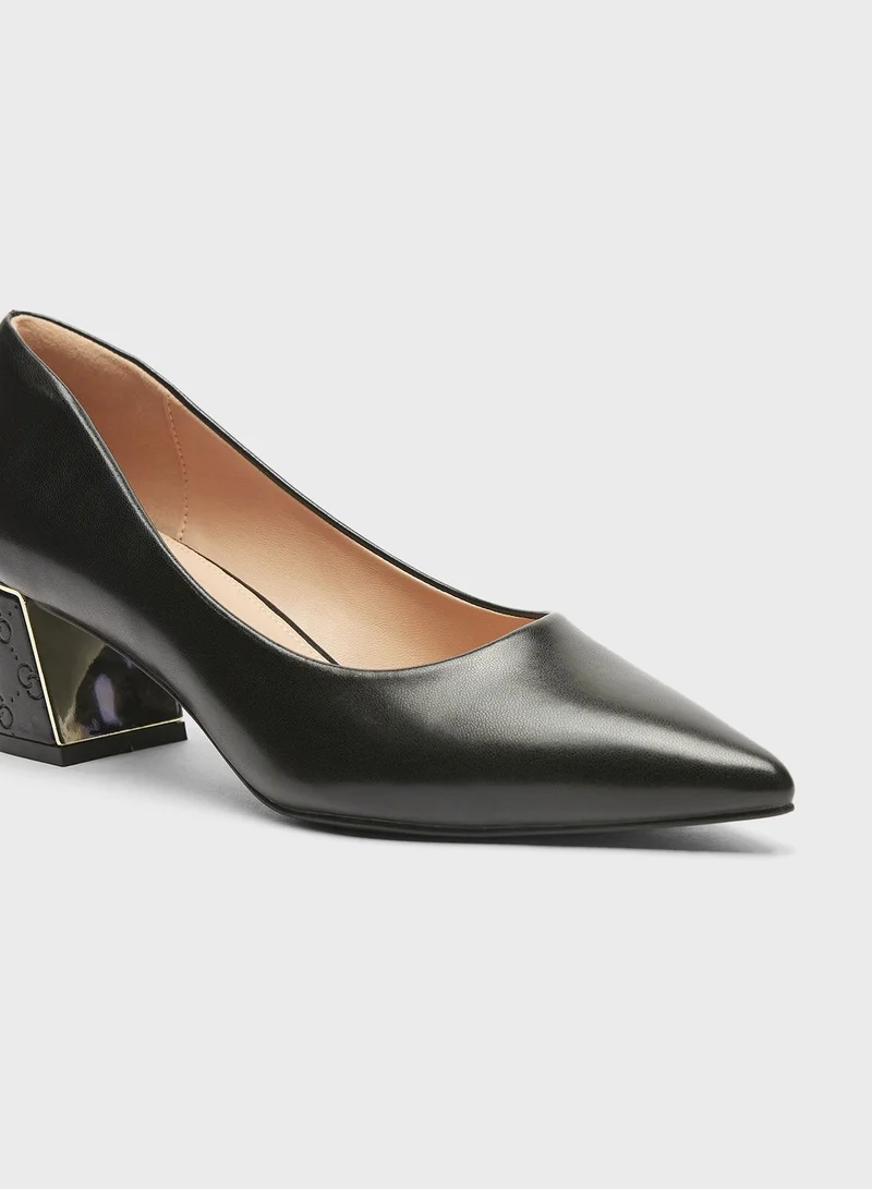 Celeste Pointed Toe Mid Heel Pumps