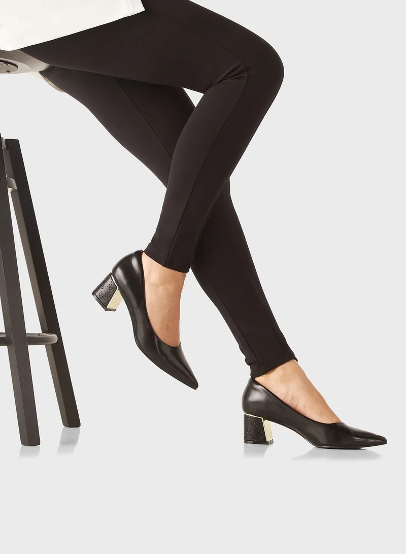 Celeste Pointed Toe Mid Heel Pumps