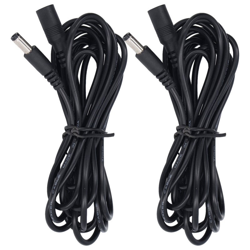 DC Extension Cord 2Pcs 9.5Ft 5.5x2.1mm Copper Core PVC Sheath - 12V 24V Universal 2A Capacity LED Extension Cable for DC Power, Solar Light, Monitoring Equipment - Image 3
