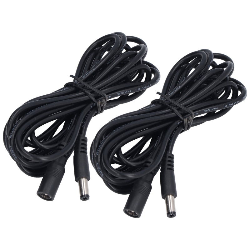 DC Extension Cord 2Pcs 9.5Ft 5.5x2.1mm Copper Core PVC Sheath - 12V 24V Universal 2A Capacity LED Extension Cable for DC Power, Solar Light, Monitoring Equipment - Image 4