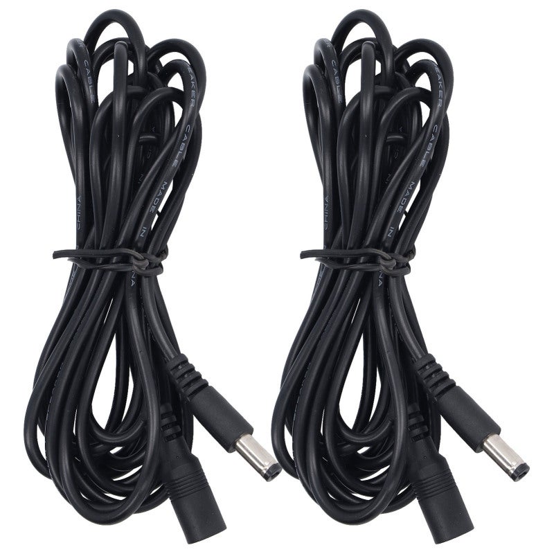 DC Extension Cord 2Pcs 9.5Ft 5.5x2.1mm Copper Core PVC Sheath - 12V 24V Universal 2A Capacity LED Extension Cable for DC Power, Solar Light, Monitoring Equipment - Image 2