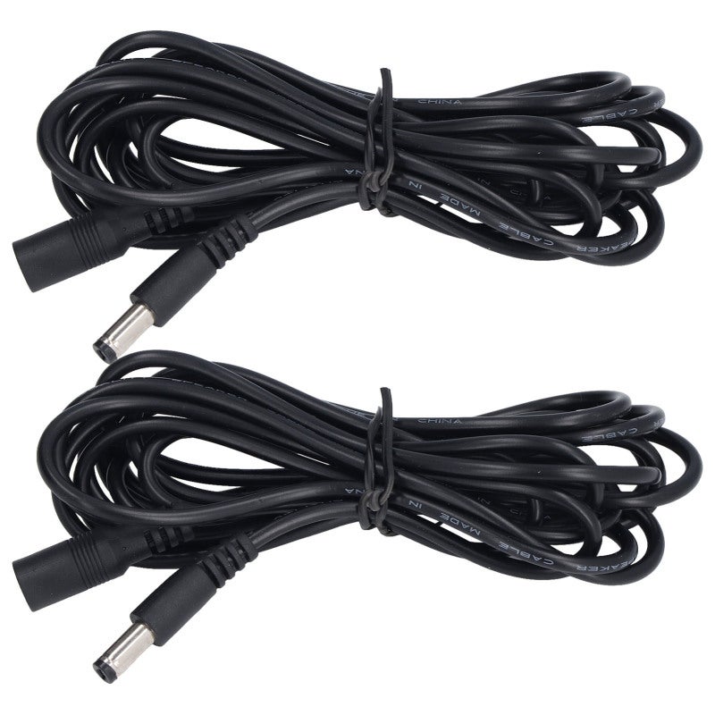 DC Extension Cord 2Pcs 9.5Ft 5.5x2.1mm Copper Core PVC Sheath - 12V 24V Universal 2A Capacity LED Extension Cable for DC Power, Solar Light, Monitoring Equipment - Image 1