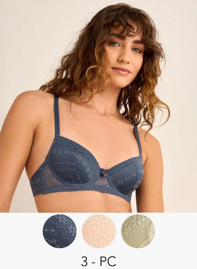 Splash FAV Set of 3 - Lace Detail Demi Bra