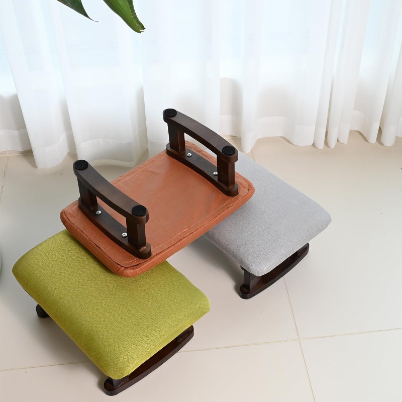Coolcapis Small Footstool Office Under Desk Ottoman Padded Hassock 16.1"(41cm) x 6.7"(17cm) with Wooden Legs Modern Living Room Bedroom Work Nail Salon Compact Footrest Stool Relaxation Rest Foot Stool (Grey) - Image 5