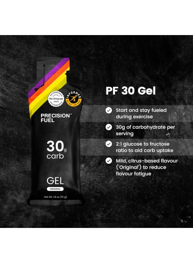 Precision Hydration Fuel 30 Energy Gels - Mild, Neutral Flavour Running Gels for Endurance Athletes, 30g Carbohydrate, Easy-to-Digest, Perfect for Running & Long-Duration Sports (Original, 15 gels) - Pack of 15 - Image 3