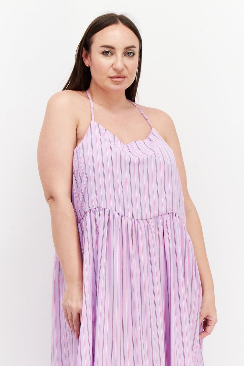 Riley & Rae Women Stripe Maxi Dress, Lavender - Image 4