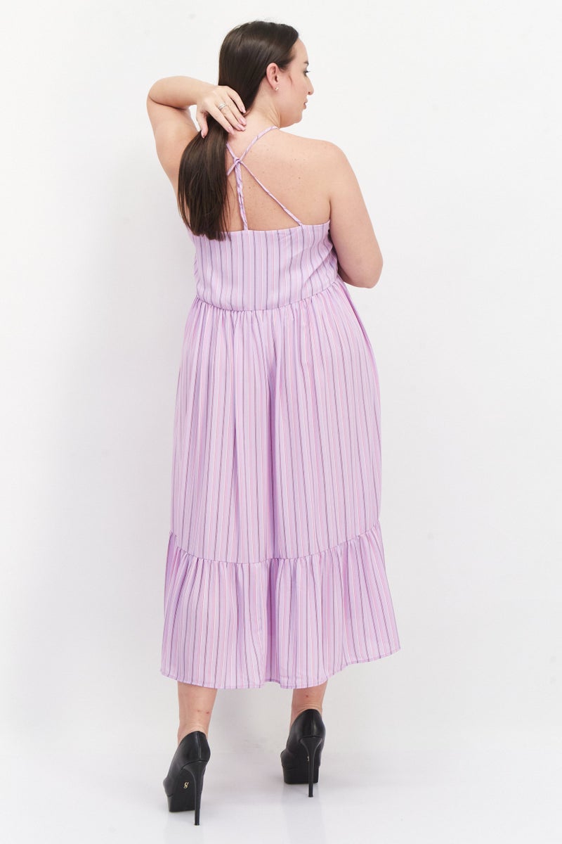 Riley & Rae Women Stripe Maxi Dress, Lavender - Image 2