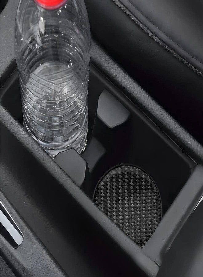BESULEN Car Cup Holder Coaster, 4 PCS Carbon Fiber Non-Slip Embedded Coasters, Universal 2.75 Inch Cup Holder Insert Coaster Pad, Durable Drink Mat, Auto Interior Accessories (Black) - Image 5