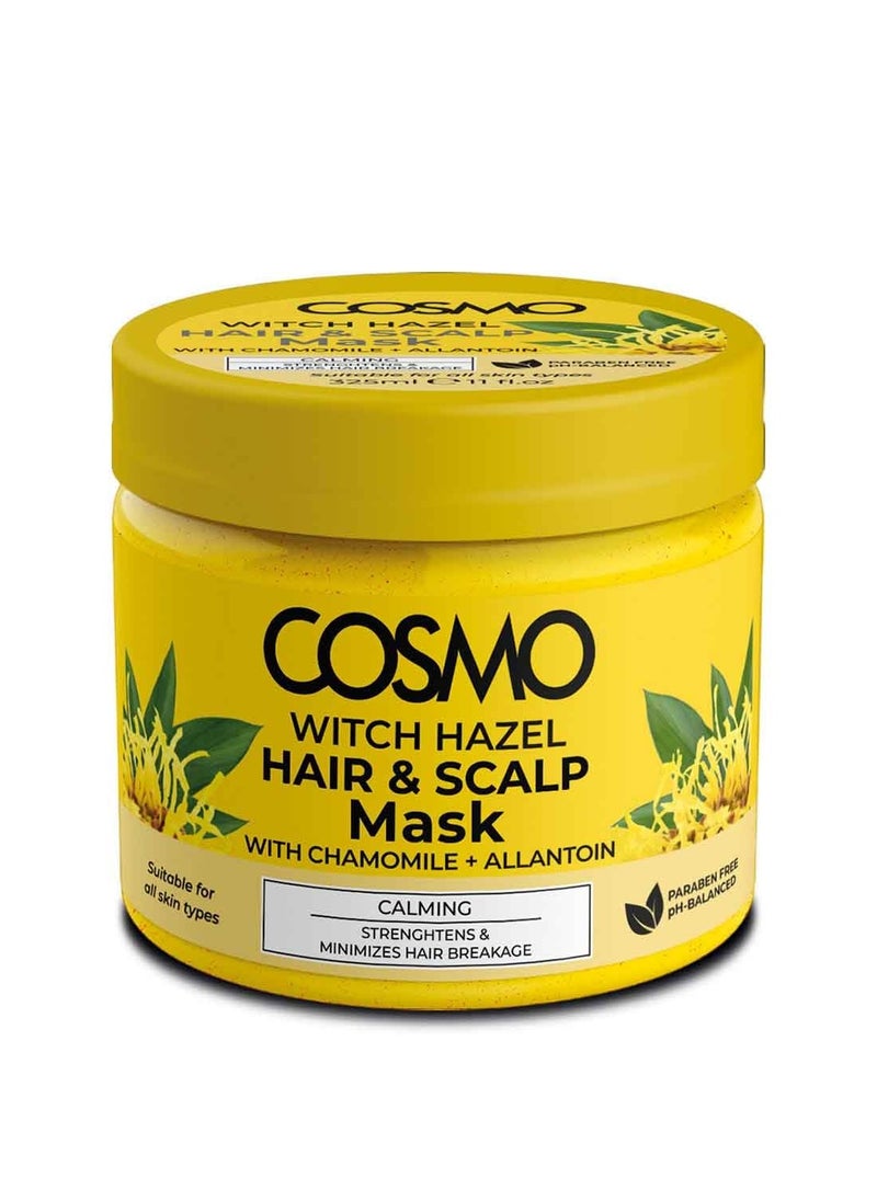 COSMO Cosmo Witch Hazel Hair & Scalp Mask 325, With Chamomile + Allantoin, Calming Strengthens and Minimizes Hair Breakage, Paraben Free, for Daily Use. 