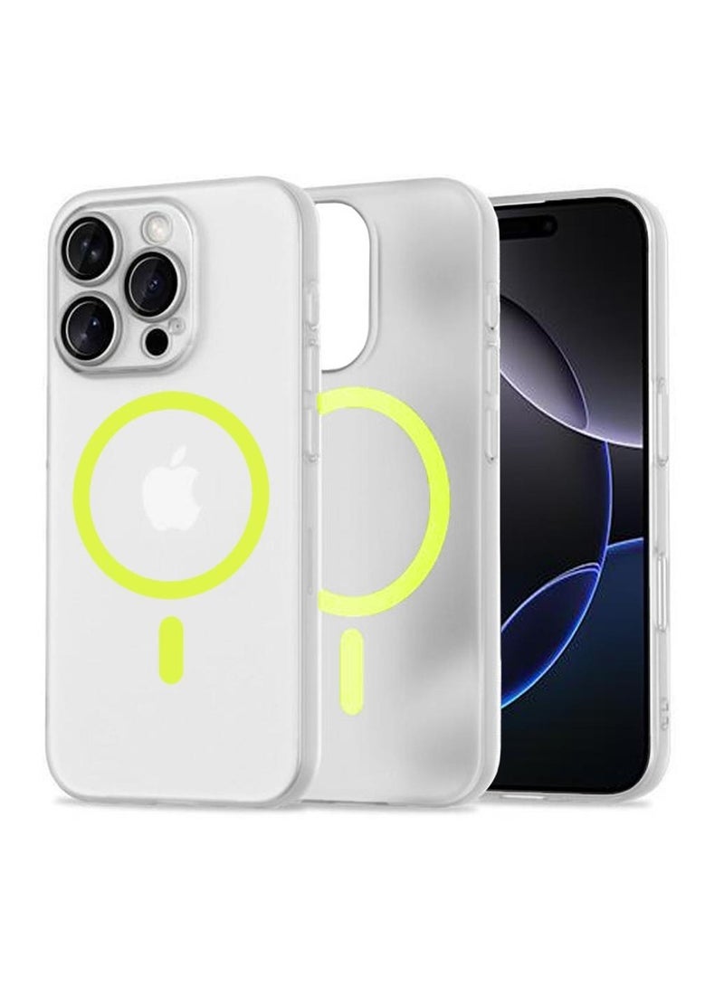 Techie غطاء خلفي غير لامع مضيء مع مغناطيس مدمج لجهاز آبل آيفون 16 برو ماكس - أخضر - Image 1