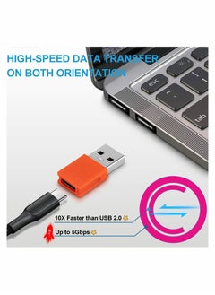 Y&D USB C Female to Male Adapter 2 Pack Type A Charging Converter QC2.0 3.0 4.0 Fast Compatible with iPhone 13 12 Pro Max iPad Air 6 Watch Series 7 Galaxy  - Image 3