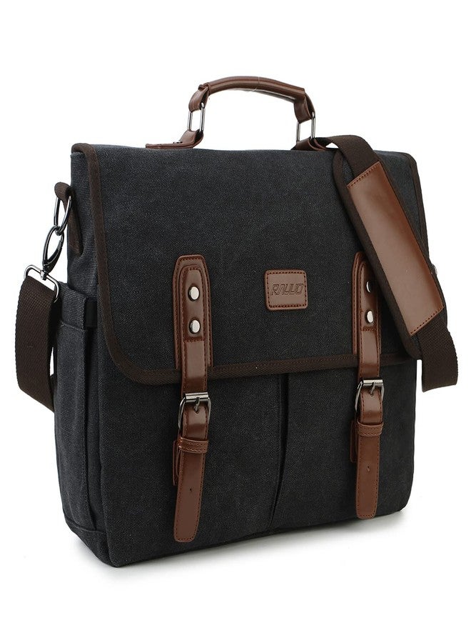 RAVUO Messenger Bag for Men, Water Resistant Canvas Satchel 15.6 Inch Laptop Shoulder Bag Briefcase With Padded Shoulder Strap - Image 1