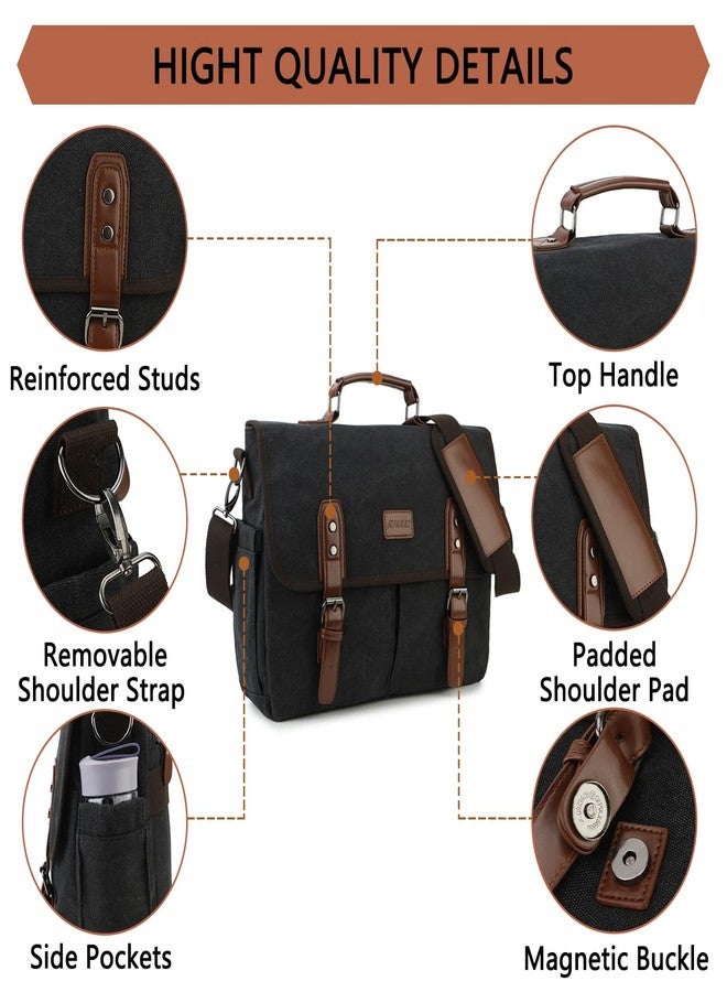 RAVUO Messenger Bag for Men, Water Resistant Canvas Satchel 15.6 Inch Laptop Shoulder Bag Briefcase With Padded Shoulder Strap - Image 3