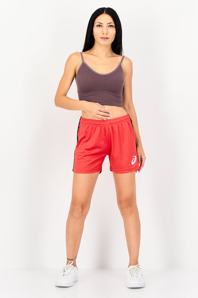 asics شورتات تدريب رياضية للنساء، أحمر - Image 3