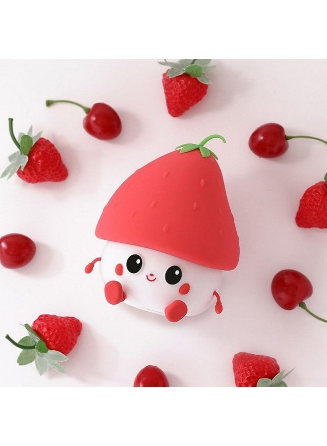 NYRWANA Night Lamp for Kids, Cute Lamps, Gift Items for Women, Birthday Gift for Kids, Rechargeable Silicone Light, Strawberry Shape (Red) - Image 2