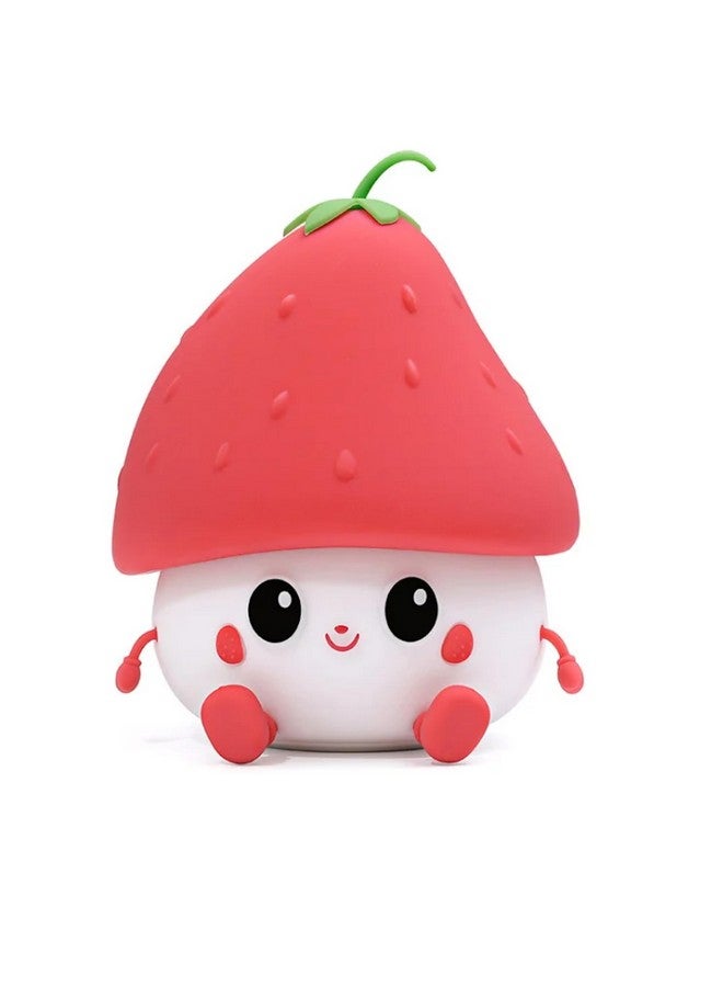 NYRWANA Night Lamp for Kids, Cute Lamps, Gift Items for Women, Birthday Gift for Kids, Rechargeable Silicone Light, Strawberry Shape (Red) - Image 1