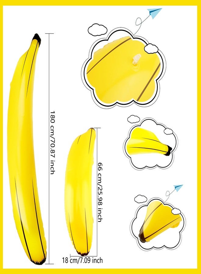 Sonarun 8 Pack Inflatable Bananas Blow Up Banana Balloons Toys Include 2 Pcs 70 Inch Bananas 6 Pcs 26 Inch Bananas for Bachelorette Party Summer Water Games - Image 2
