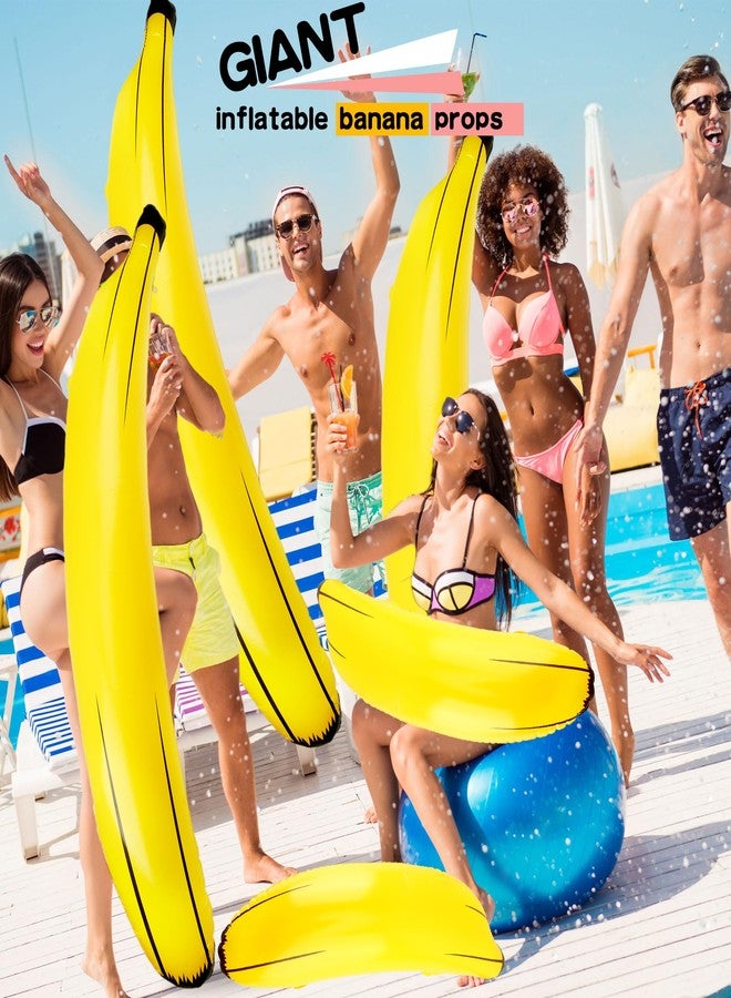 Sonarun 8 Pack Inflatable Bananas Blow Up Banana Balloons Toys Include 2 Pcs 70 Inch Bananas 6 Pcs 26 Inch Bananas for Bachelorette Party Summer Water Games - Image 4