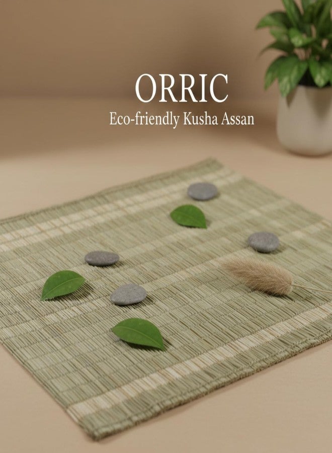 ORRIC Handmade Kusha Grass Meditation Mat, 20x20 Inch, Double-Layer, Natural Material, for Yoga, Puja, Floor Sitting (Pack of 3) - Image 5