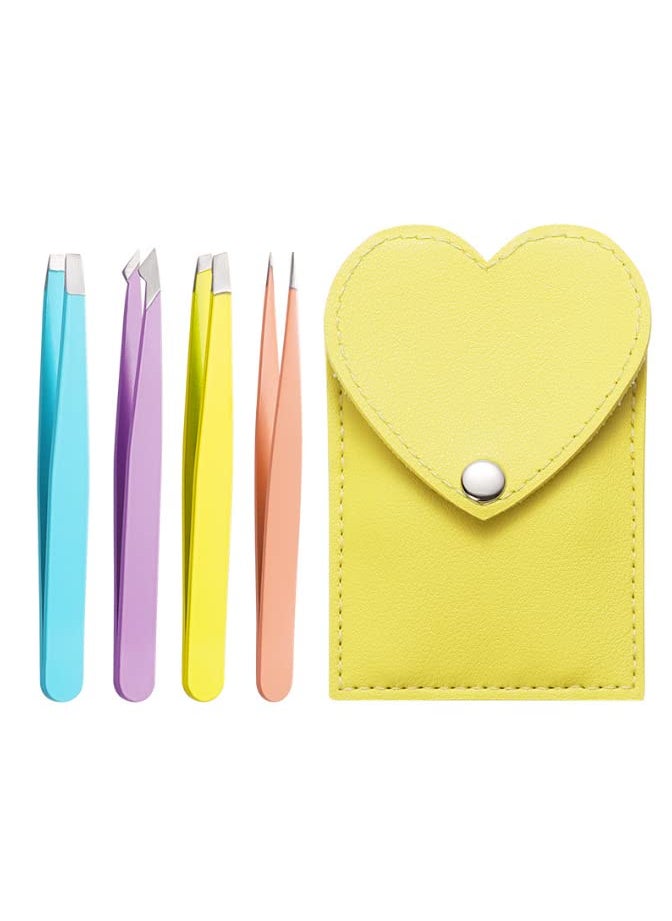 Cincofelia - Eyebrow Tweezers Set Face Hair Removal Scissors Precision Tweezers for Women  MenYellow - Image 1