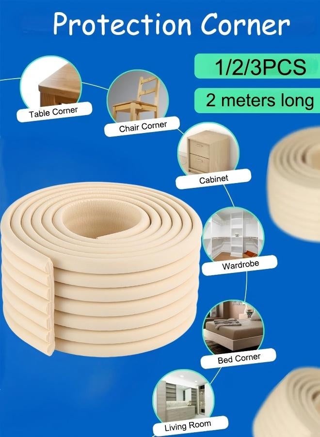 1/2/3 أجهزة كمبيوتر ركن الحماية حماة الحافة حراس إثبات الأطفال حامي ركن الجدول حامي زاوية حافة الأمان ركن سلامة الطفل مصد سلامة الأطفال حماة زاوية إثبات الطفل 2 م البيج - Image 1