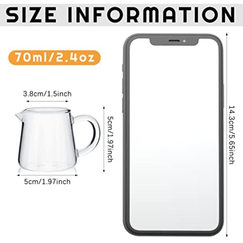 Small glass creamer pitcher for coffee and tea, transparent, borosilicate glass, minimalist design, heat-resistant and easy-pour spout - Image 2