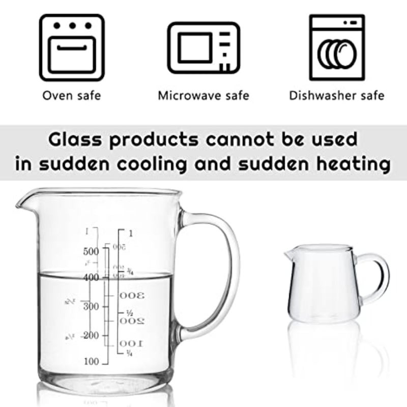 Small glass creamer pitcher for coffee and tea, transparent, borosilicate glass, minimalist design, heat-resistant and easy-pour spout - Image 3