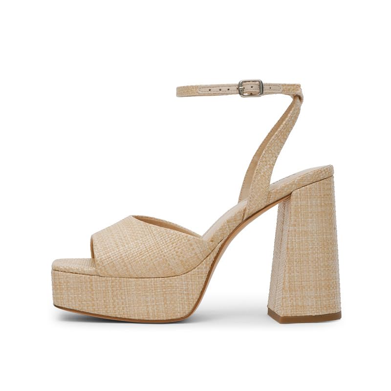 Modatope Women's Braided Platform Heels Open Toe Ankle Strap Sandals Platform Chunky Heels Pumps Size 7.5 - Image 4