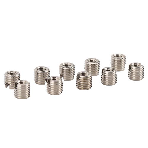 BORDSTRACT 10pcs Insert Slotted Nut, Male Female Thread Reducing Nut Fastener Hardware Stainless Steel - Image 1