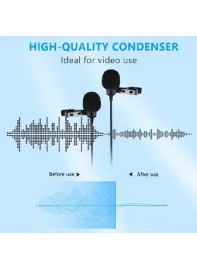 Dual Lavalier Microphone with Clip & Foam Windscreens – Clear Audio Recording for Smartphones – Ideal for Interviews, Content Creation & Daily Use - Image 4