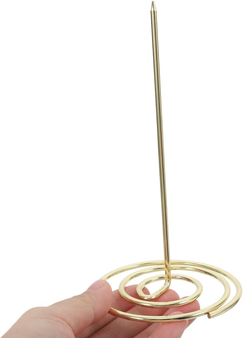 NUOBESTY 2Pcs Restaurant Check Spindle, Stainless Steel Receipt Holder Bill Fork Memo Invoice Spike Stick for Restaurant and Office Use (Gold) - Image 3