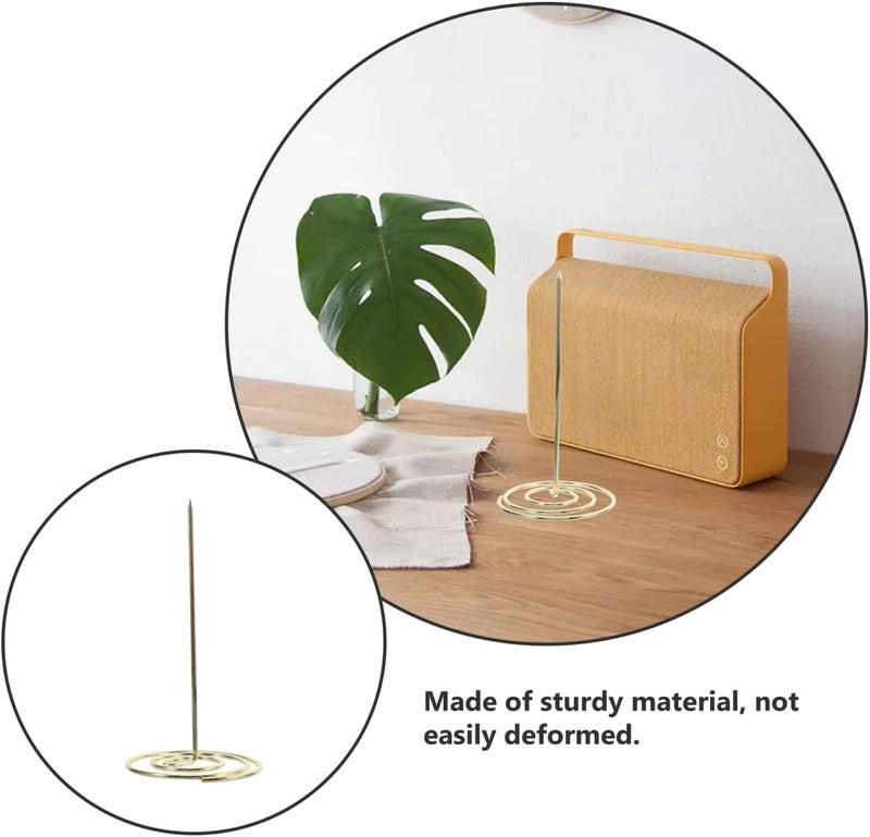 NUOBESTY 2Pcs Restaurant Check Spindle, Stainless Steel Receipt Holder Bill Fork Memo Invoice Spike Stick for Restaurant and Office Use (Gold) - Image 4