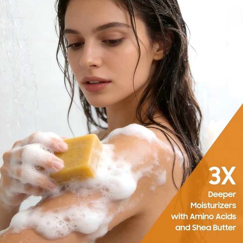 Uselective Lemon & Turmeric Glow Soap Bar for Dark Spots Remover, Powered by Kojic Acid & Vitamin C for Brightening & Fading Acne Scars - 3x Moisturizing with Shea Butter - SLS Free - Image 5