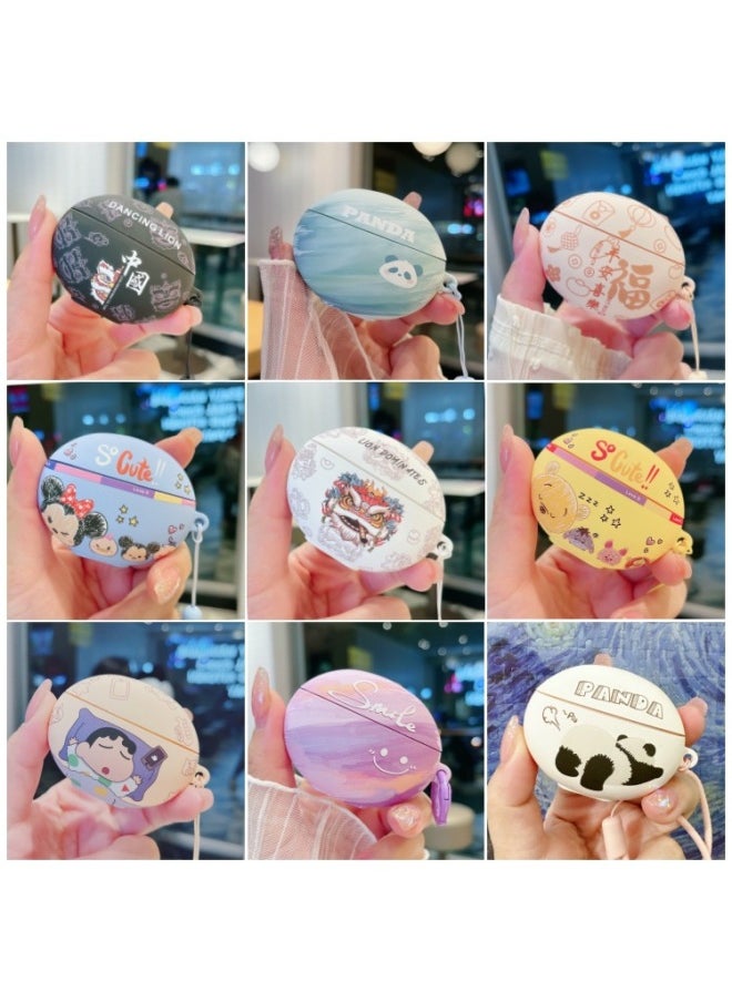For HuaweiFreebuds Pro3/2 Wireless Bluetooth Headset Cartoon Creative Se3/4i/5i/Pro Soft-Color:Soft Case + Lanyard-zoo-Model:Universal For HuaweiFreebuds Pro3/pro4 (protective Case)