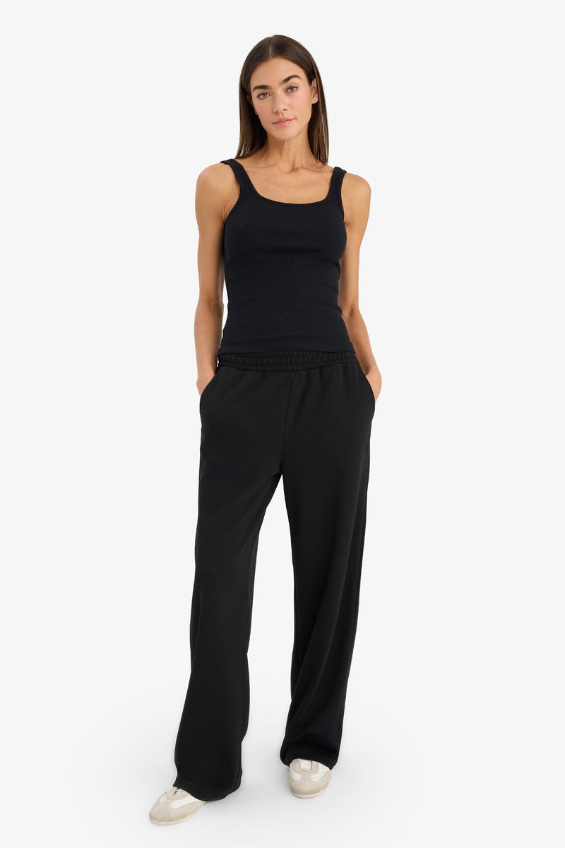 DeFacto Black Woman Slim Fit Basic Camisole Round Collar Tank Top Casual - Image 2