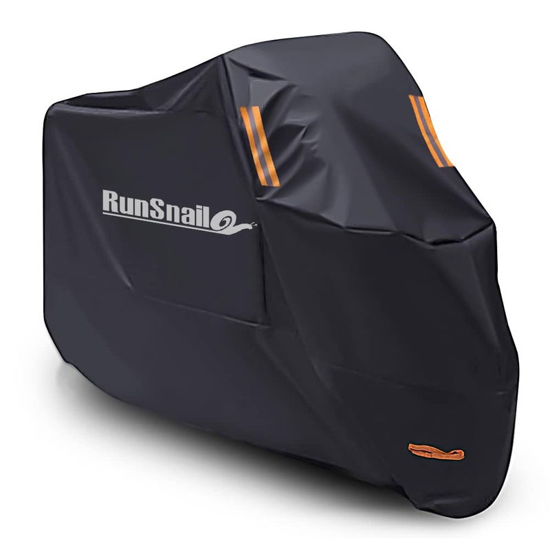 RunSnail RunSnail WeChip Motorcycle Cover Waterproof Outdoor, Motorbike Scooter Cover Oxford with Lock Holes, PU Coating, Elastic Hems and Storm Straps (XXL) - Image 1