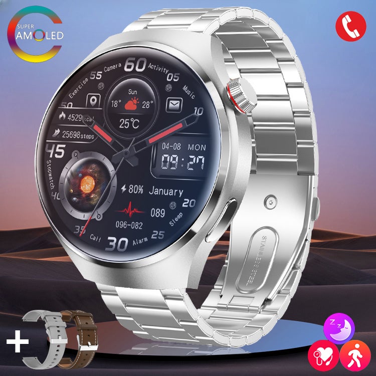 SACOSDING Smart watch GT4 for men with altitude Barometer, Amoled screen, heart rate blood pressure sleep monitor, sports watch for Huawei iOS and Andriod WATCH4 - Image 1