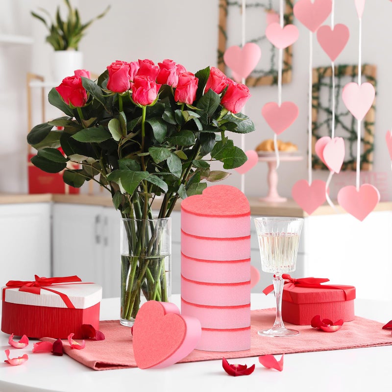Maxcheck 20 Pcs Mother's Day Heart Dishes Sponge for Kitchen Dual Sided Kitchen Sponge and Scrubber for Washing Dishes, Pots Pans and Household Cleaning Supplies Gifts(Pink) - Image 3