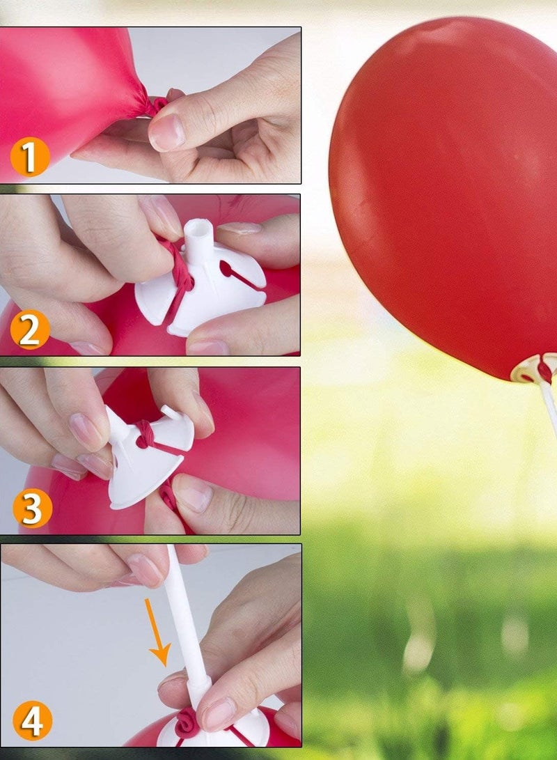 Reko 30 PCS Party Balloons,37Cm Balloon With Stick Holders Latex Balloon, Handheld Balloon - Multicolor - Image 5