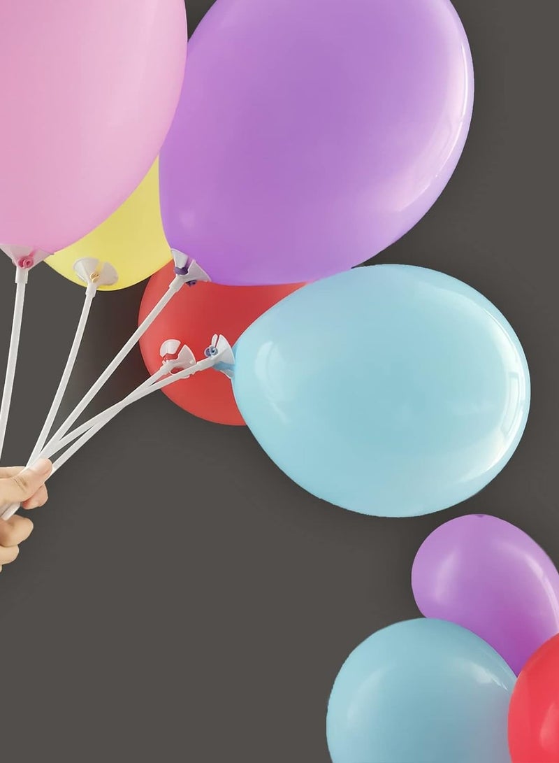 Reko 30 PCS Party Balloons,37Cm Balloon With Stick Holders Latex Balloon, Handheld Balloon - Multicolor - Image 2
