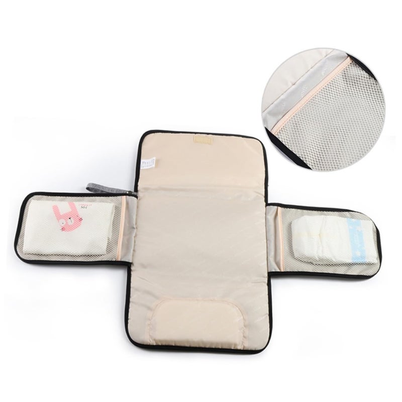Portable Waterproof Foldable Diaper Change Pad With Storage Bag Denim Blue - Image 4