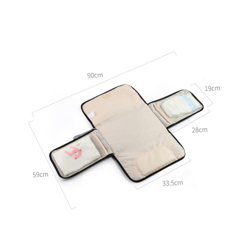 Portable Waterproof Foldable Diaper Change Pad With Storage Bag Denim Blue - Image 3