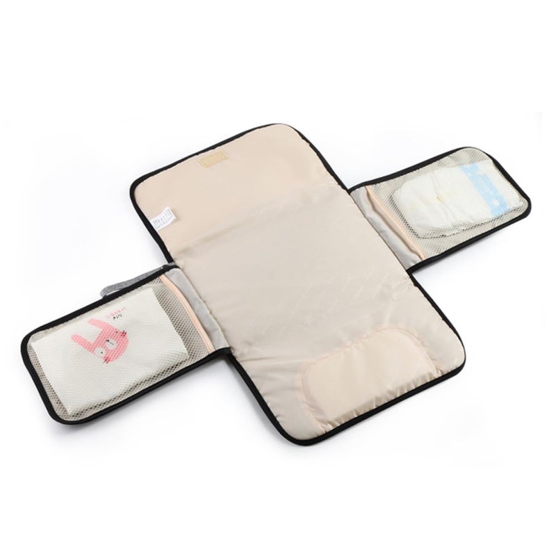 Portable Waterproof Foldable Diaper Change Pad With Storage Bag Denim Blue - Image 5