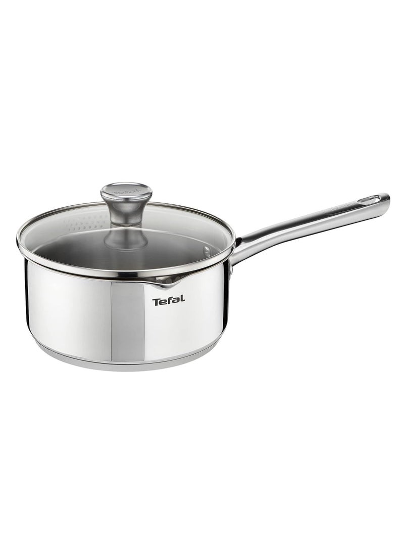 Tefal - Tefal A705A8 Duetto 7 Piece Cooking Pot Set Stainless Steel Cookware With Strainer Lid And Pouring Aid Measuring Scales Induction Cooker Compatible For All Types Of Stoves Silver - Image 1