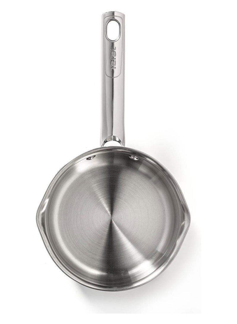 Tefal - Tefal A705A8 Duetto 7 Piece Cooking Pot Set Stainless Steel Cookware With Strainer Lid And Pouring Aid Measuring Scales Induction Cooker Compatible For All Types Of Stoves Silver - Image 1
