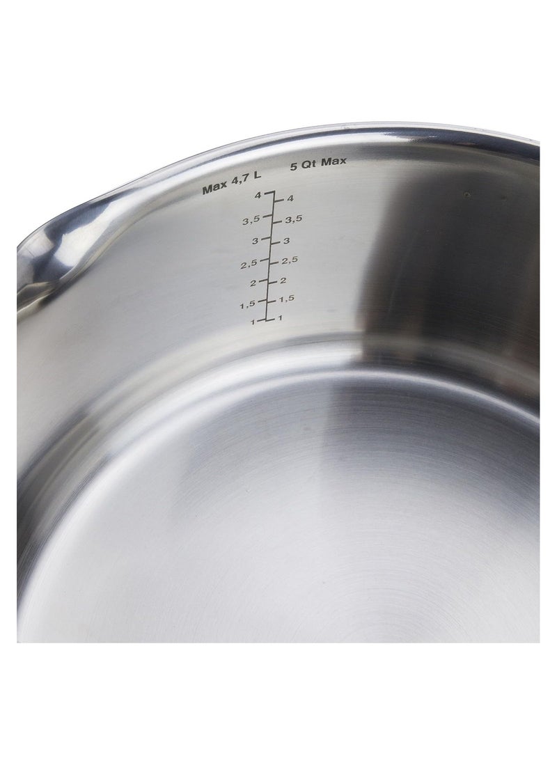 Tefal - Tefal A705A8 Duetto 7 Piece Cooking Pot Set Stainless Steel Cookware With Strainer Lid And Pouring Aid Measuring Scales Induction Cooker Compatible For All Types Of Stoves Silver - Image 1