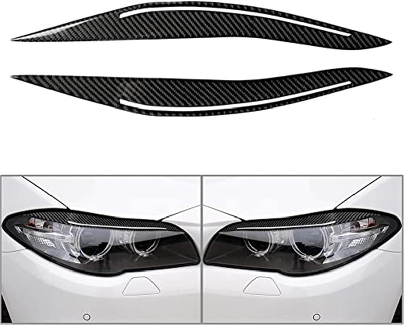 QASULER Carbon Fiber Headlight Eyelid Trim for 5 Series F10 - Image 4