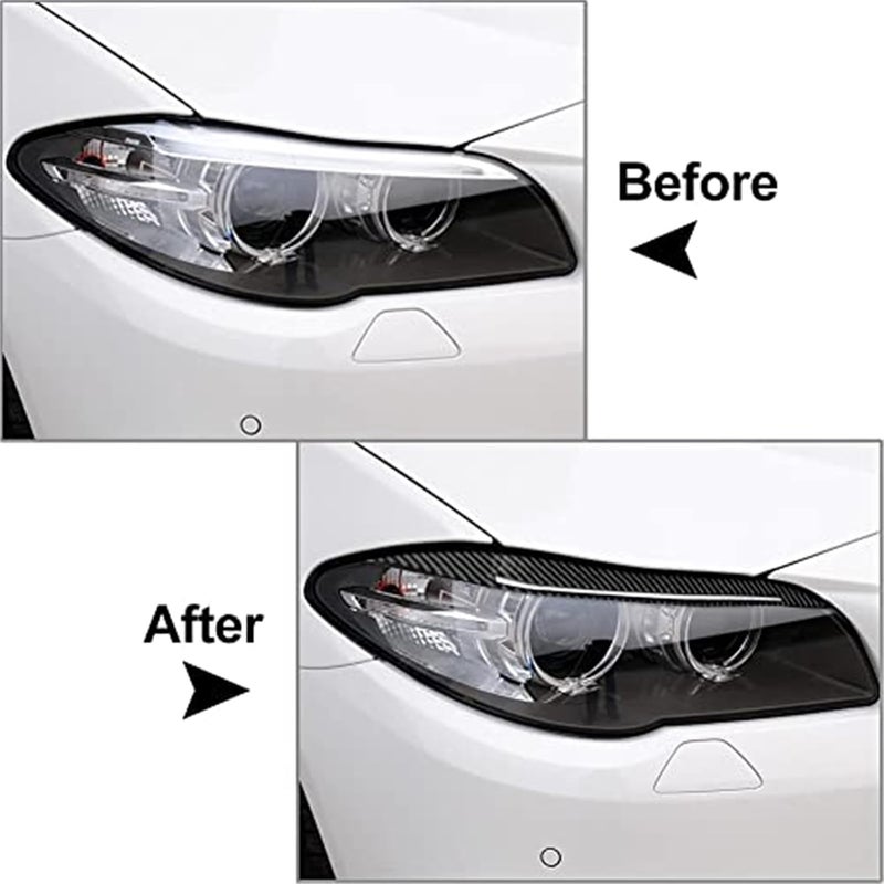 QASULER Carbon Fiber Headlight Eyelid Trim for 5 Series F10 - Image 5