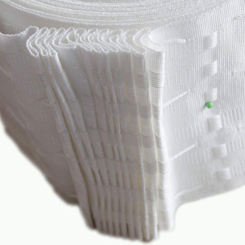 UNIQUELLA UNIQUELLA Pack of 10 Meter Polyester Shrink Pencil Pleat Cotton Grommet Curtain Strap Heading Tape Pull Curtain Belt White for Bedroon Hall Living Curtains  - Image 5