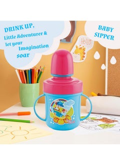 Nabhya Hippo Stainless Steel Baby Spout Sipper Cup For Kids Age 3 Months To 18 Months 250 Ml (Sky Blue)  - Image 4